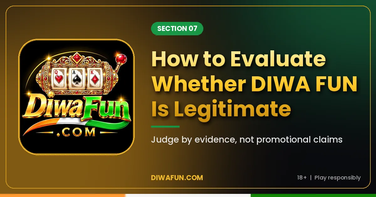 How to evaluate whether DIWA FUN is legitimate